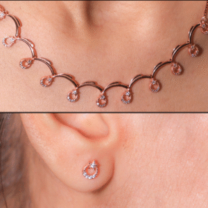 DuskPetal Bloom Rosegold Pandent Set