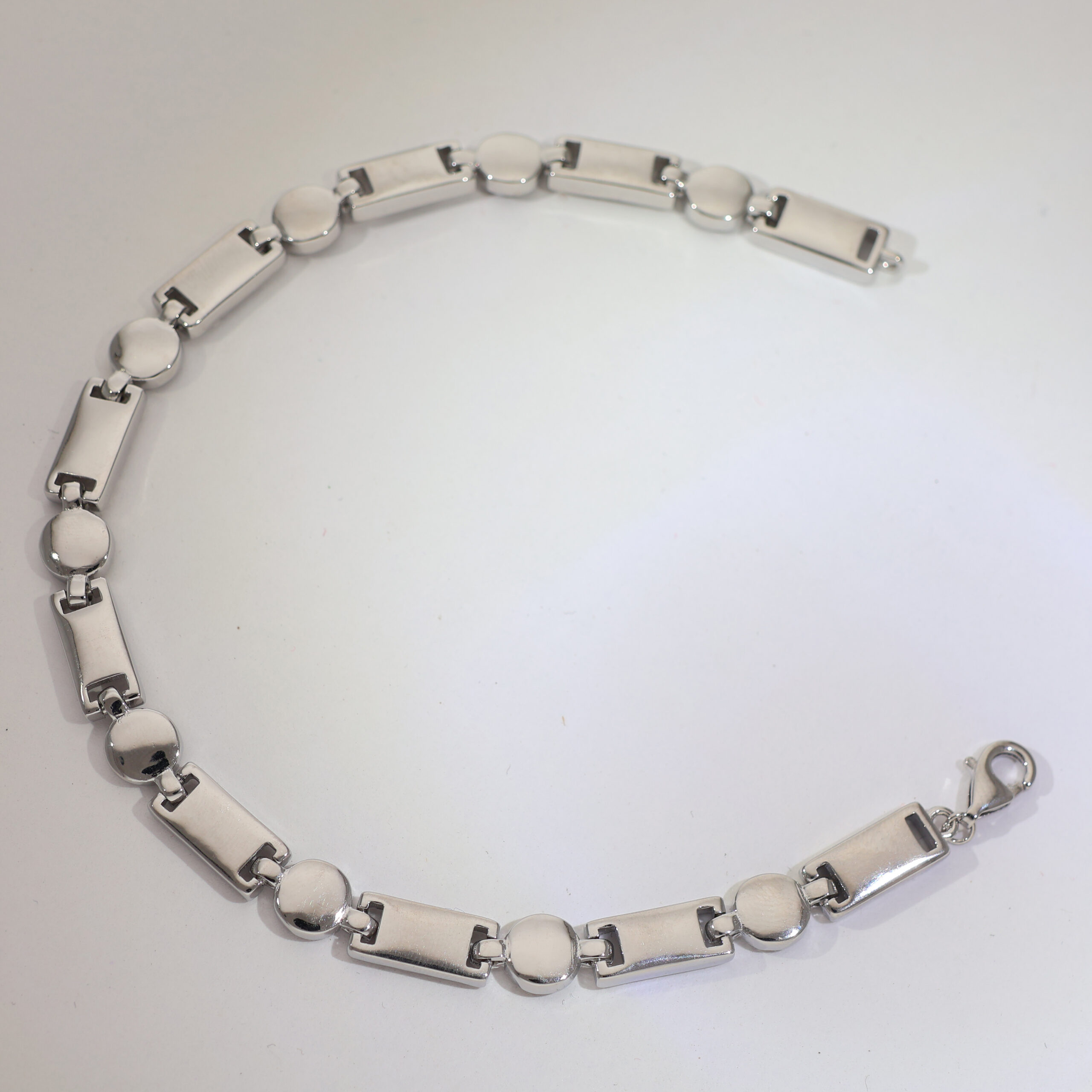 Round-Bar Link Gents Bracelet - Image 2