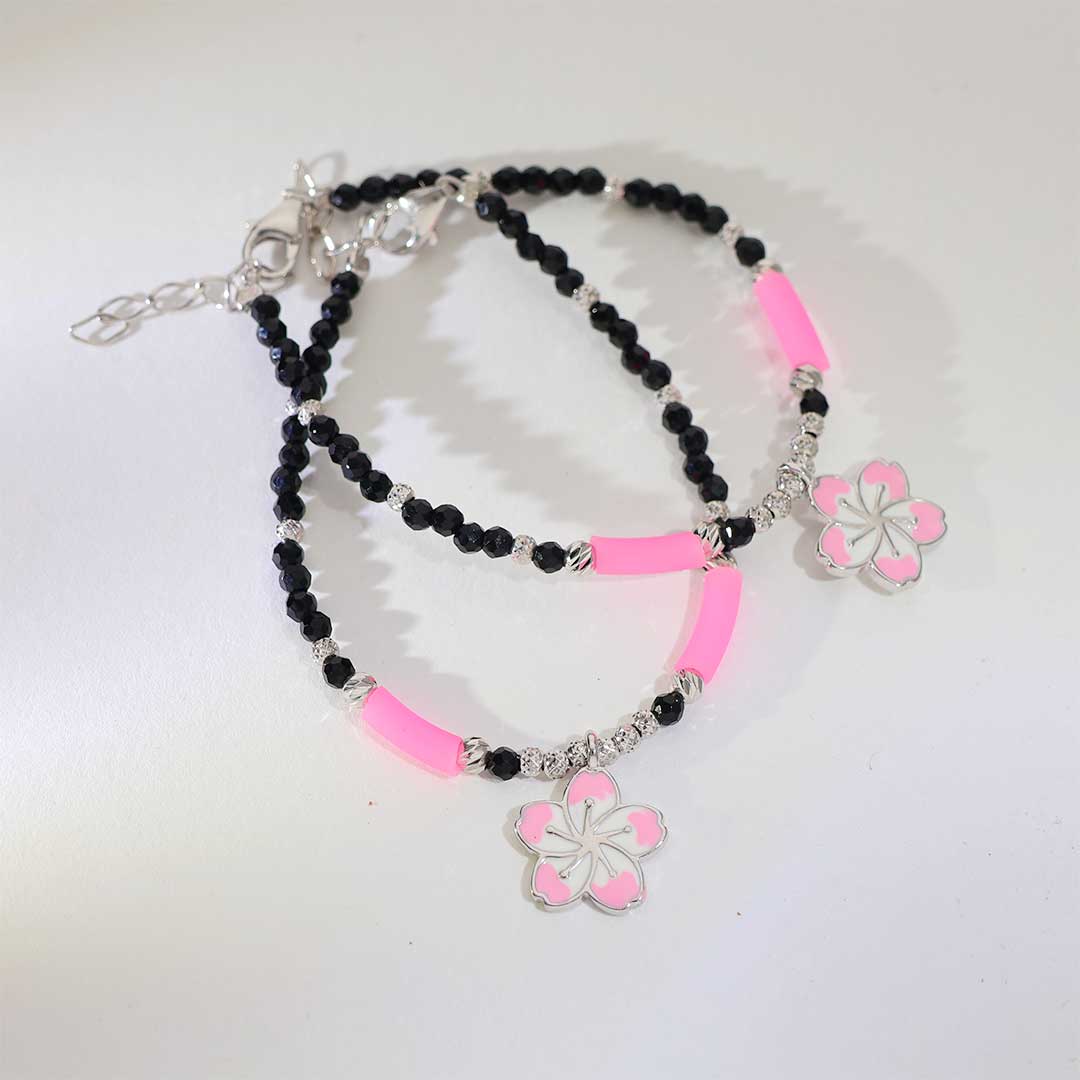 Pink Blossom Nazar Baby Bracelet - Image 2