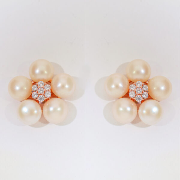 RoséBloom Cluster Rosegold Earrings - Image 2
