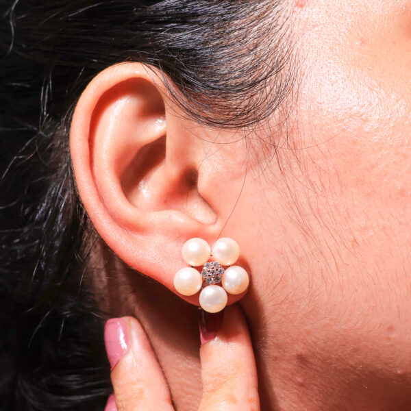 RoséBloom Cluster Rosegold Earrings - Image 4