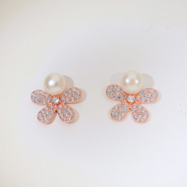 BloomDrape Rosé Rosegold Earrings - Image 2