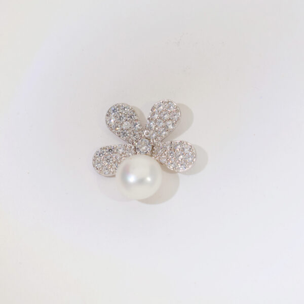 SnowPetal Shine Silver Earrings - Image 3