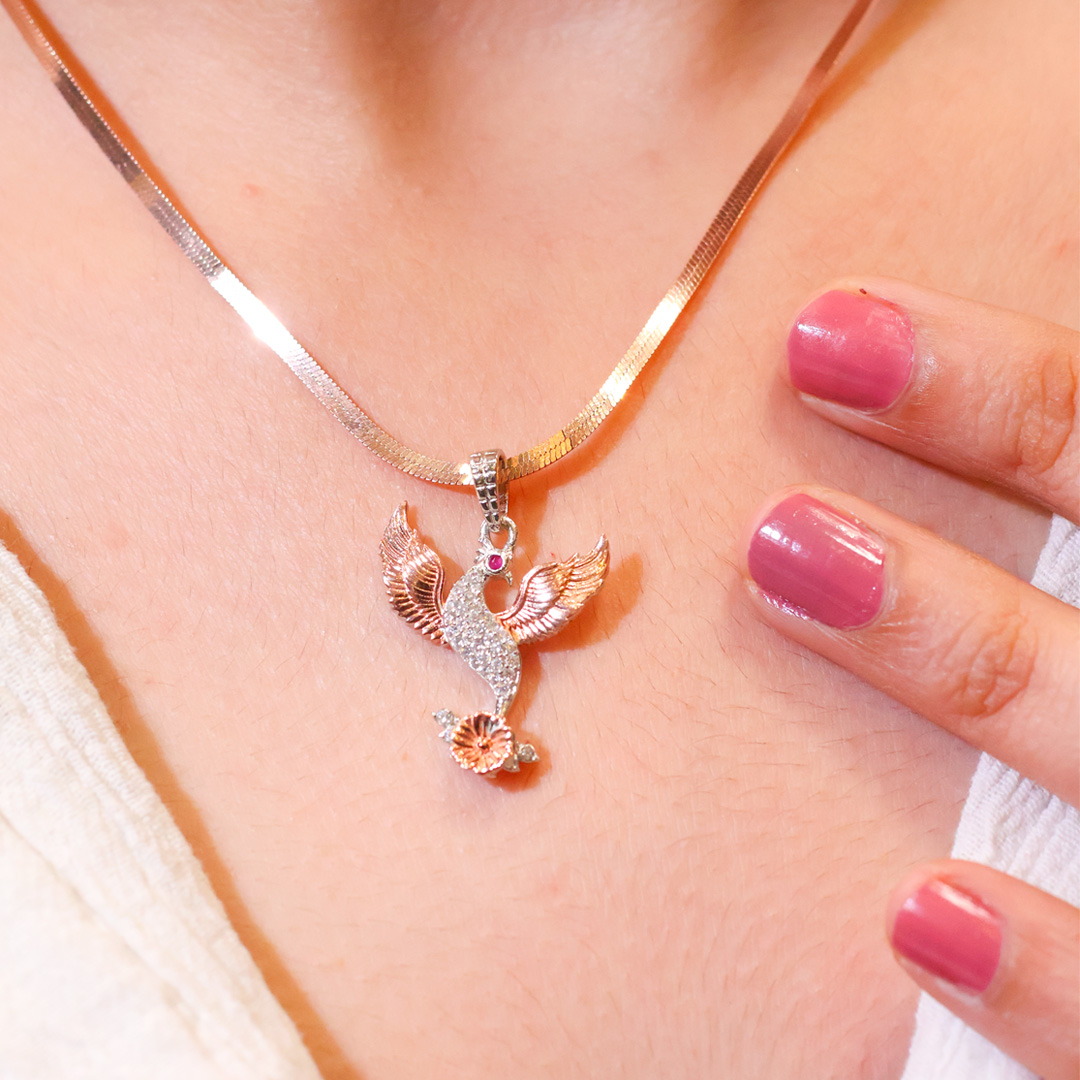 Rising Phoenix Unisex Pendant / Without Chain