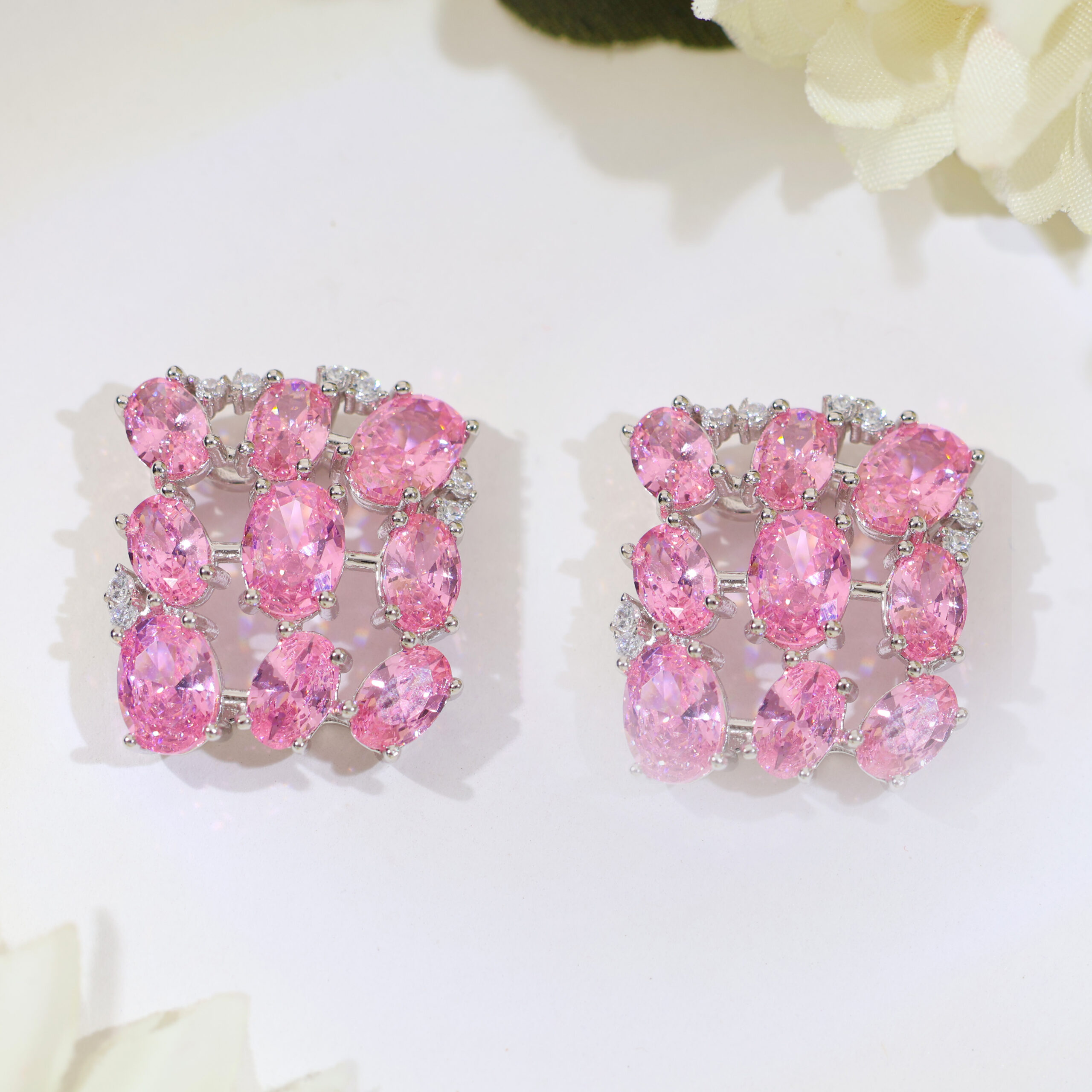PinkVelvet Rows Rosegold Earrings