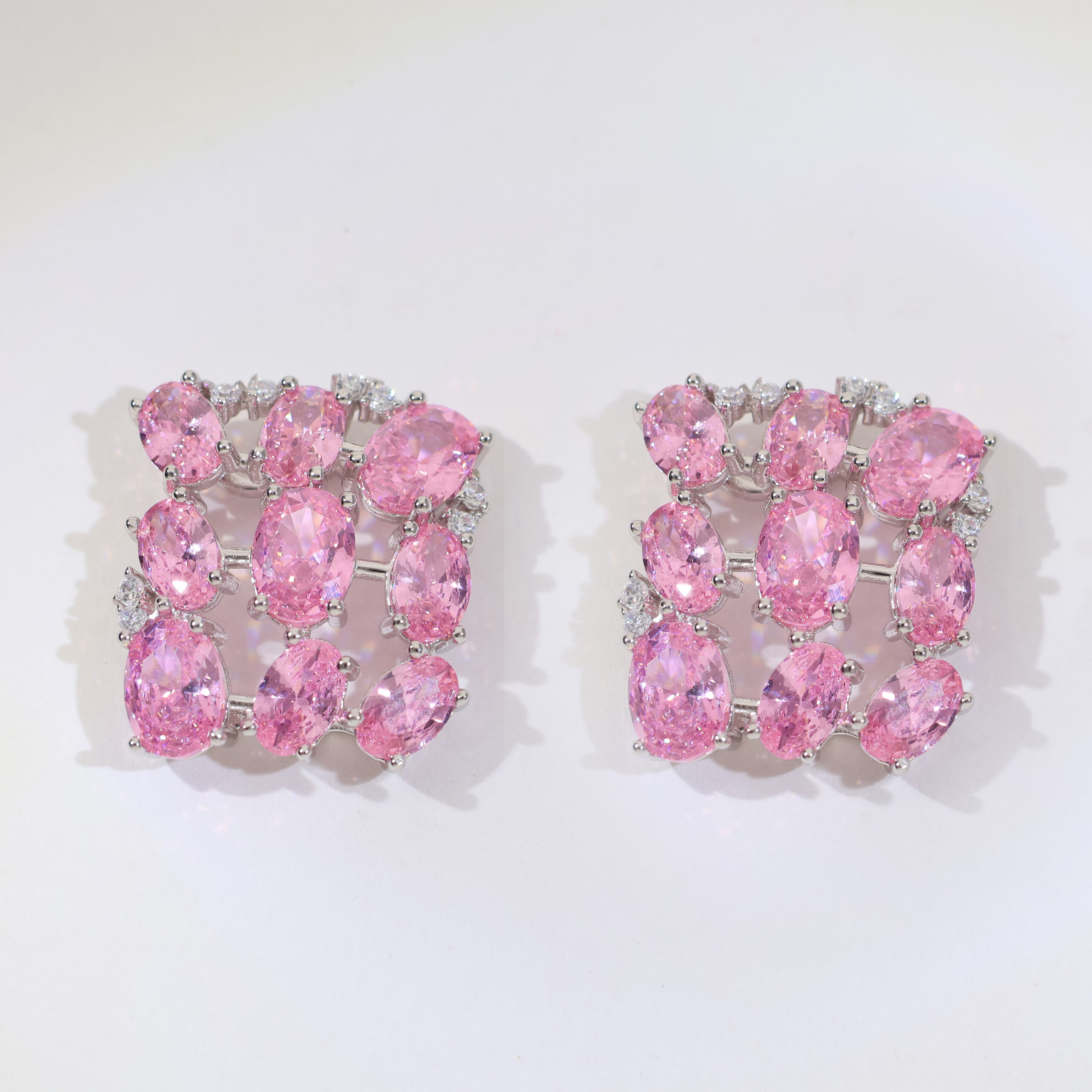 PinkVelvet Rows Rosegold Earrings - Image 2