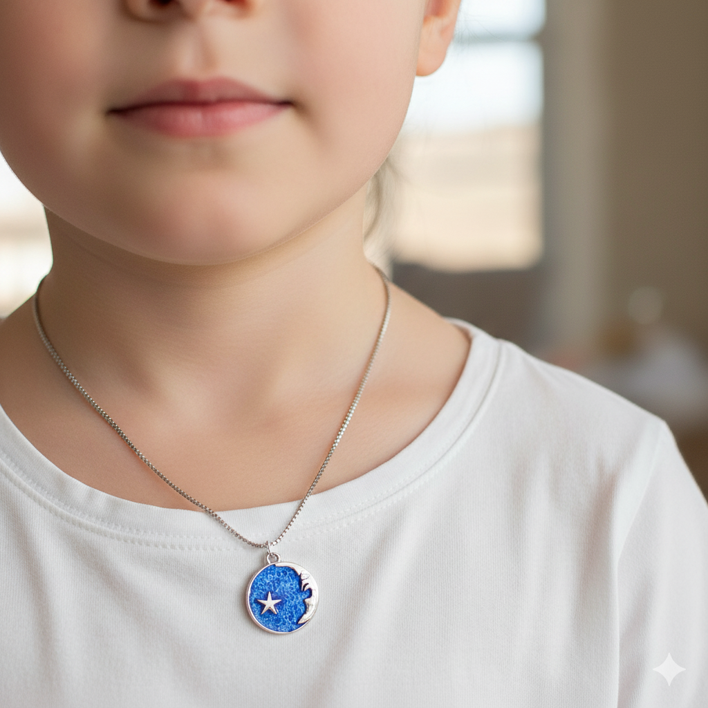 Blue Night Sky Baby Pandent/ With Chain