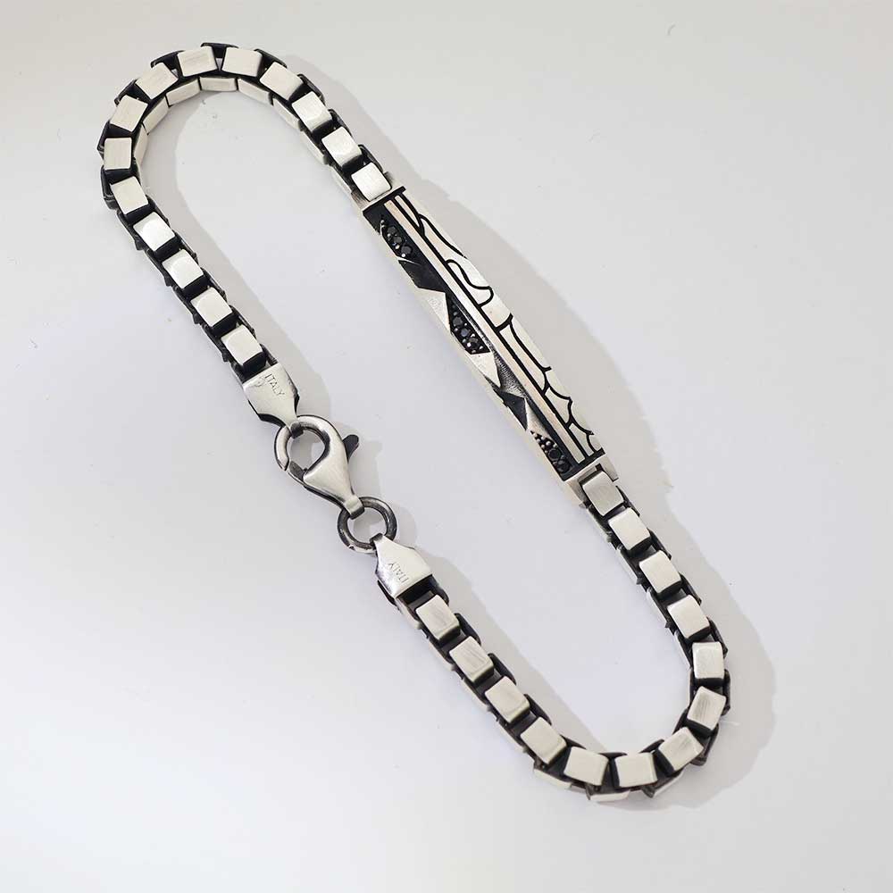 GeoEdge Silver Gents Bracelet - Image 3