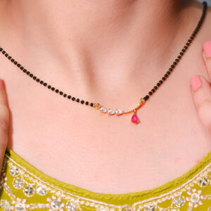 Pink Teardrop Curve Mangalsutra