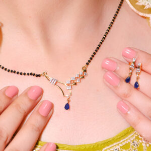 Royal Blue Teardrop Mangalsutra