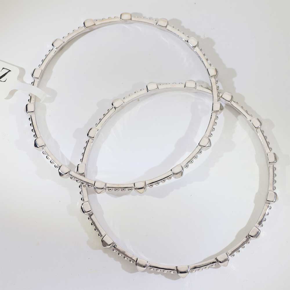 Pyramid Shine Silver Bangles - Image 6