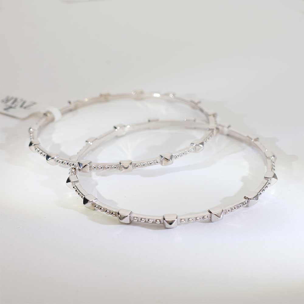 Pyramid Shine Silver Bangles - Image 2