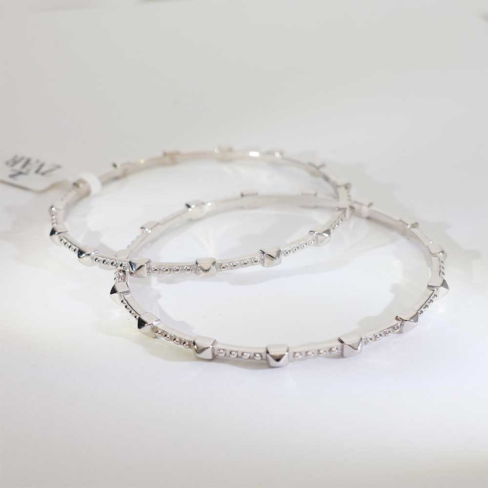 Pyramid Shine Silver Bangles - Image 3