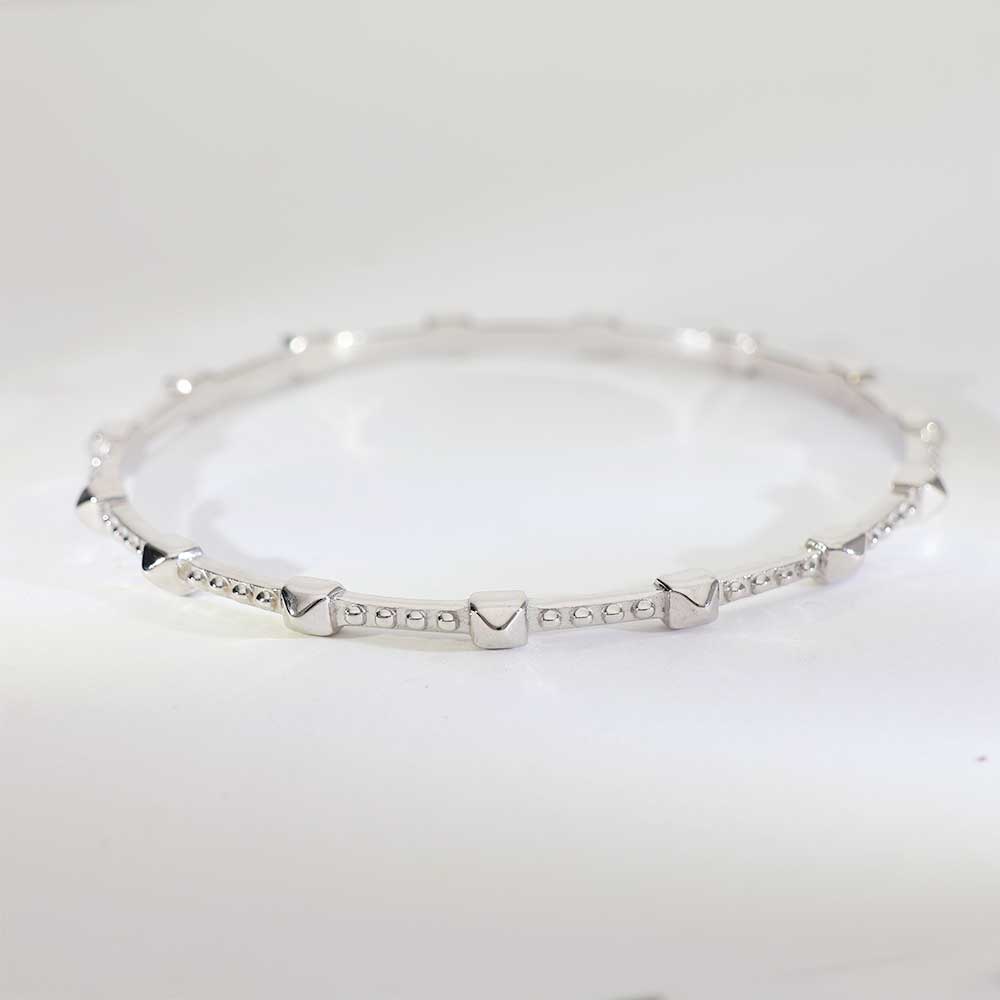 Pyramid Shine Silver Bangles - Image 5