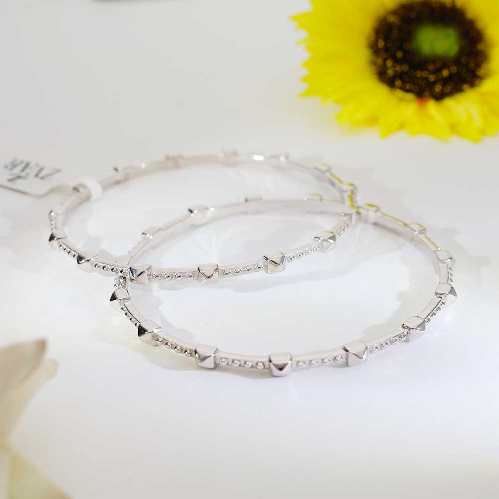Pyramid Shine Silver Bangles - Image 7