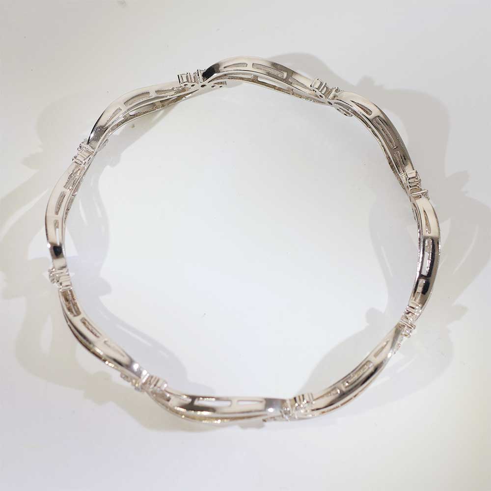 Modern Groove Silver Bangles - Image 6