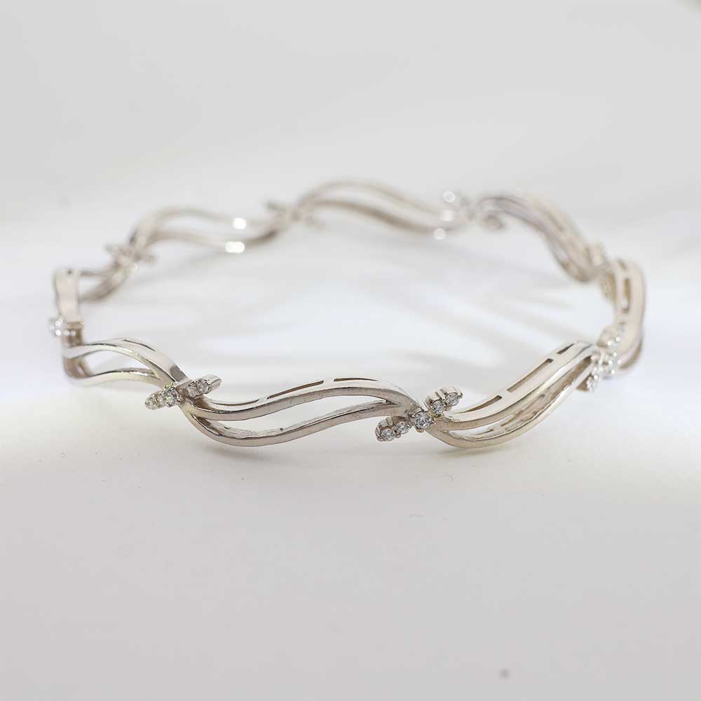 Modern Groove Silver Bangles - Image 5