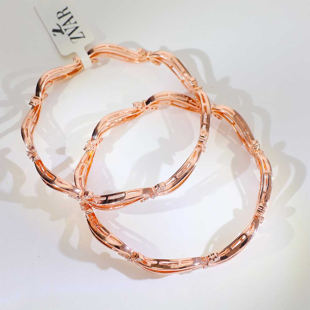 Rose Wave Rosegold Bangles - Image 3