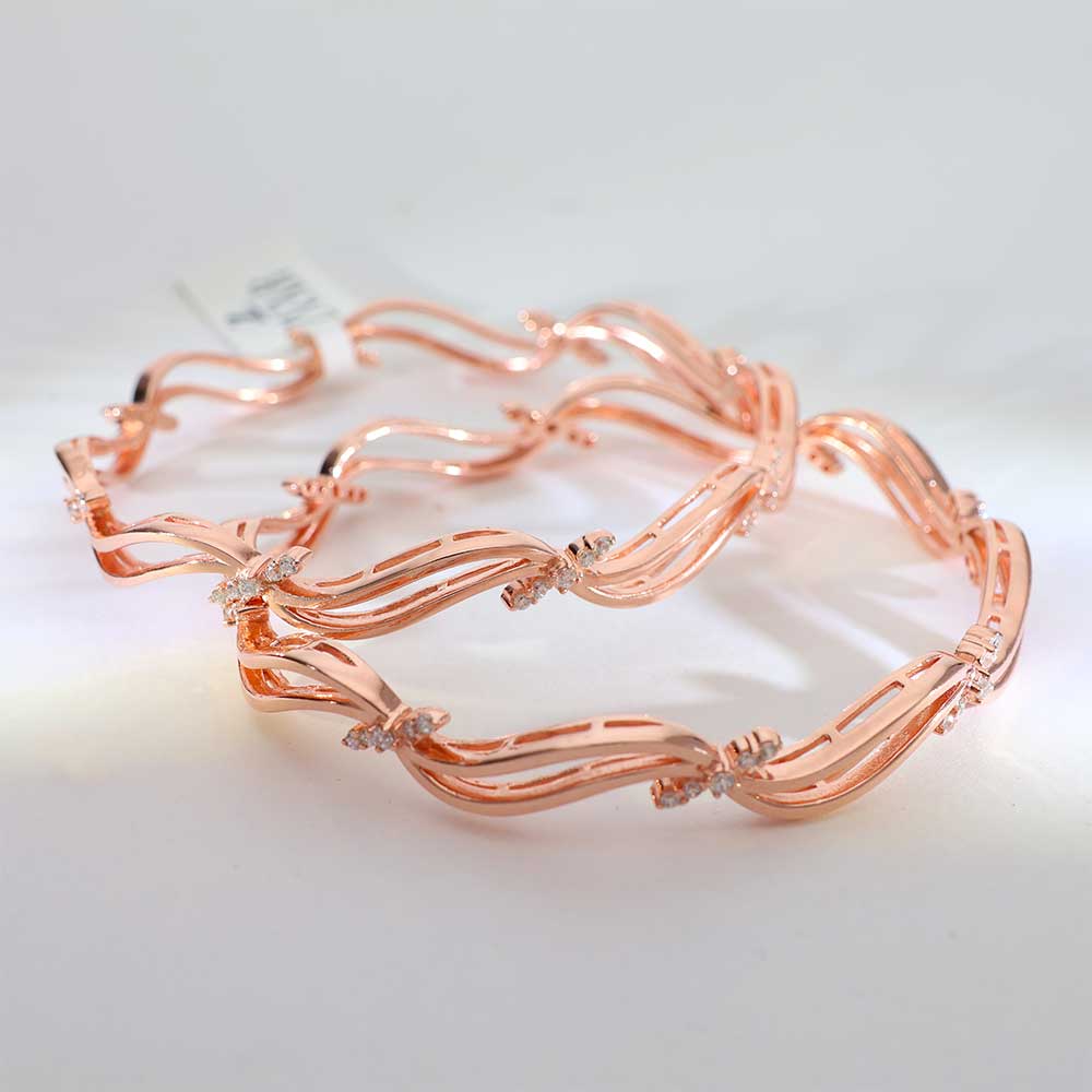 Rose Wave Rosegold Bangles - Image 2