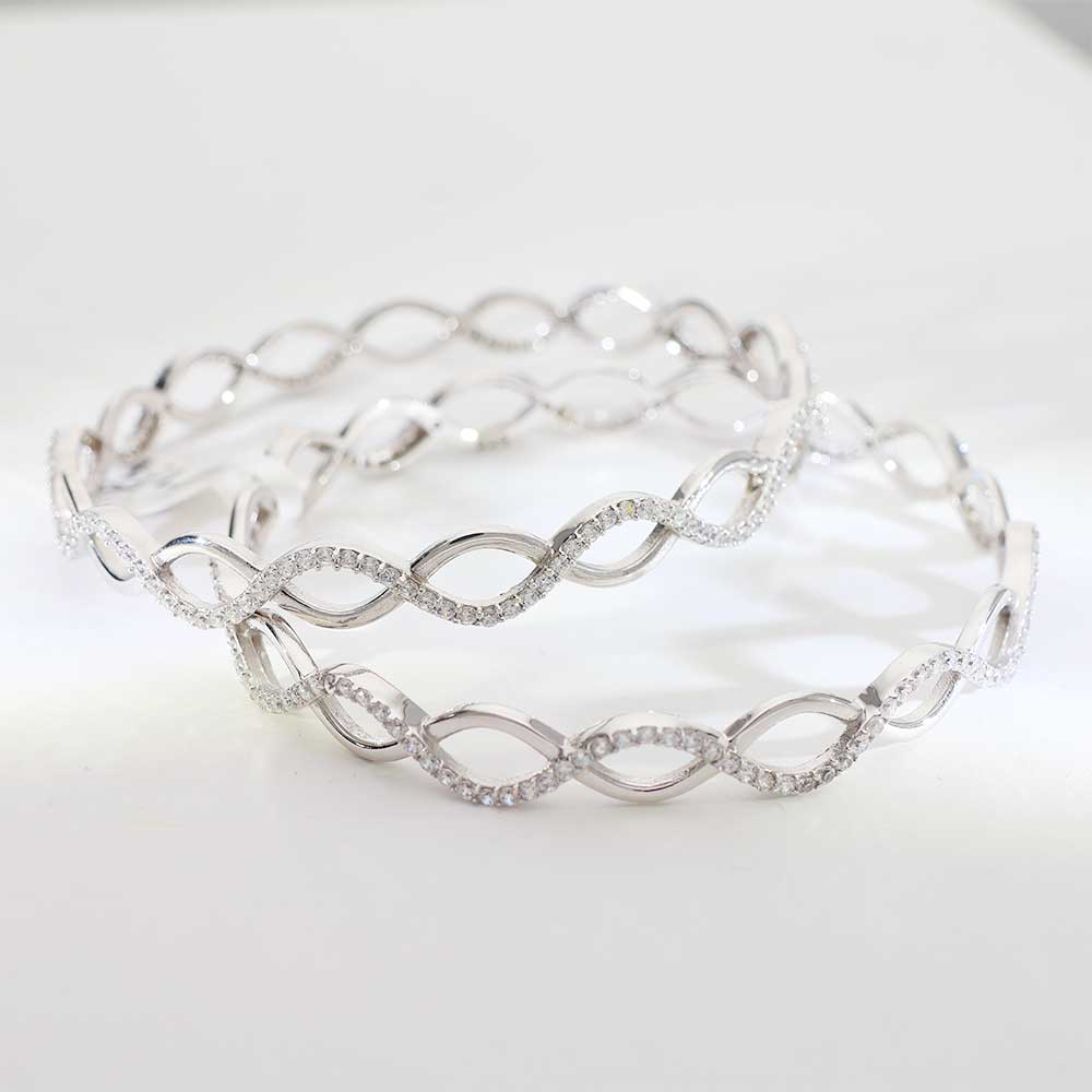 Infinity Glow Silver Bangles - Image 2