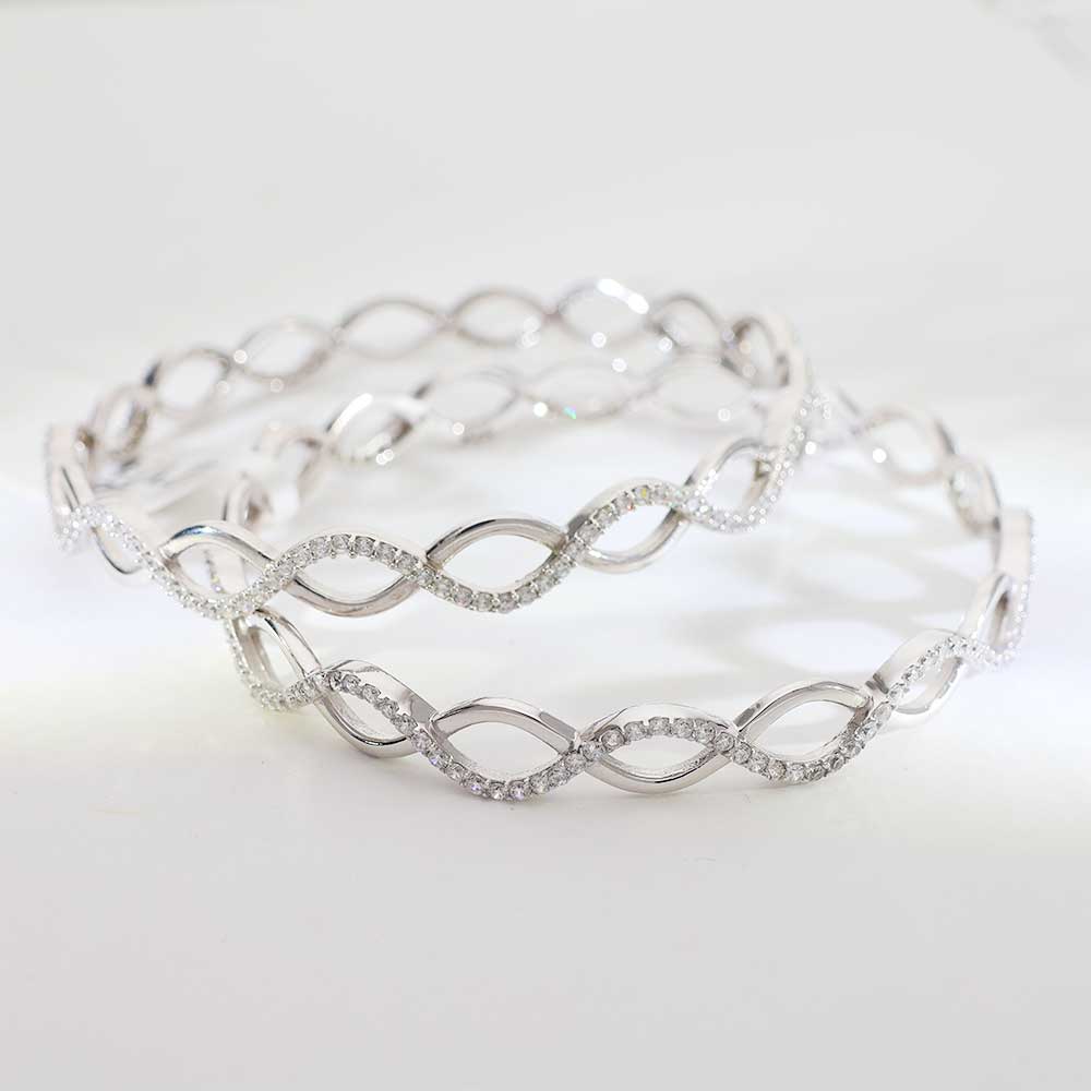 Infinity Glow Silver Bangles - Image 3