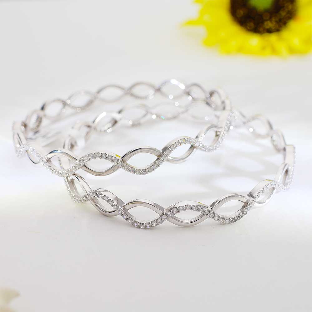 Infinity Glow Silver Bangles - Image 7