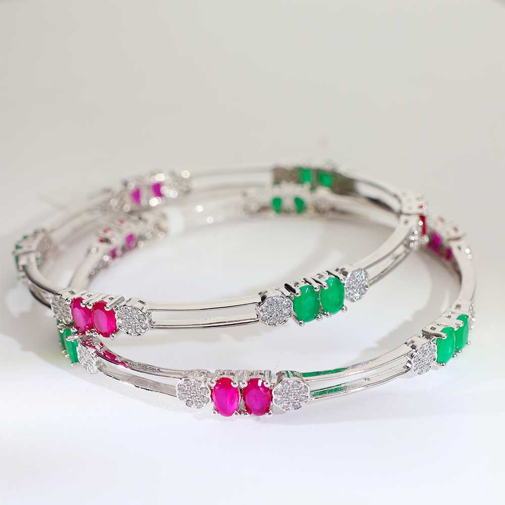 Ruby Emerald Duo bangles - Image 3