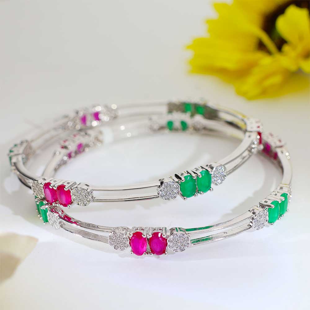 Ruby Emerald Duo bangles - Image 7
