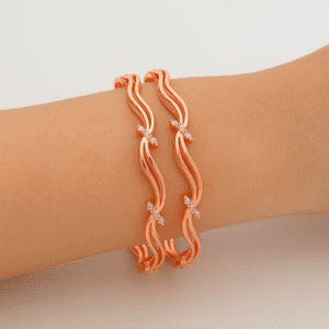 Rose Wave Rosegold Bangles