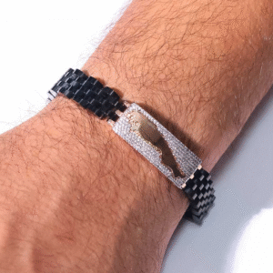 Midnight Rose Silver gents bracelet