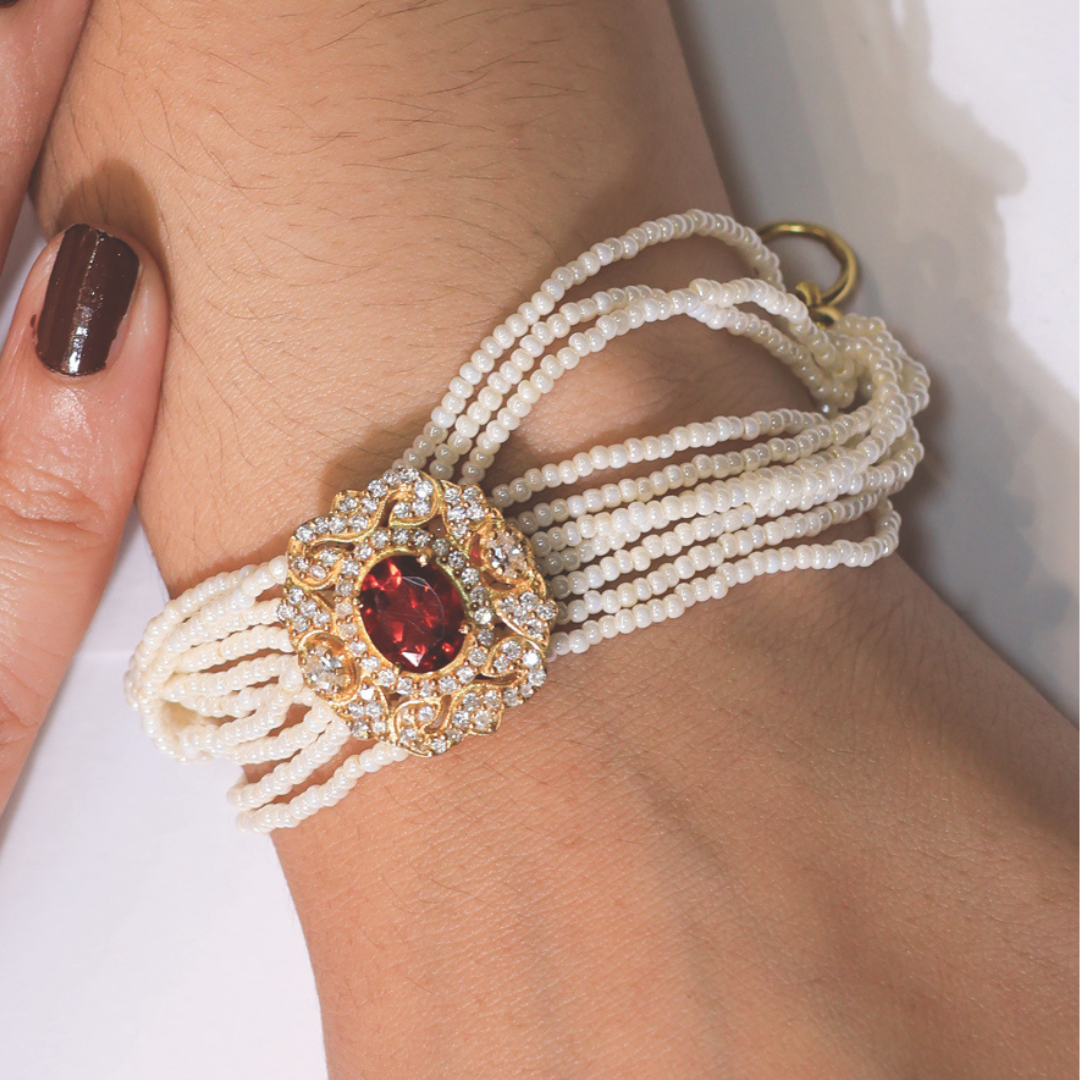 Noor Ruby kundan style ladies bracelet