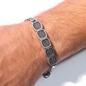 Five-Panel Silver Gents Bracelet