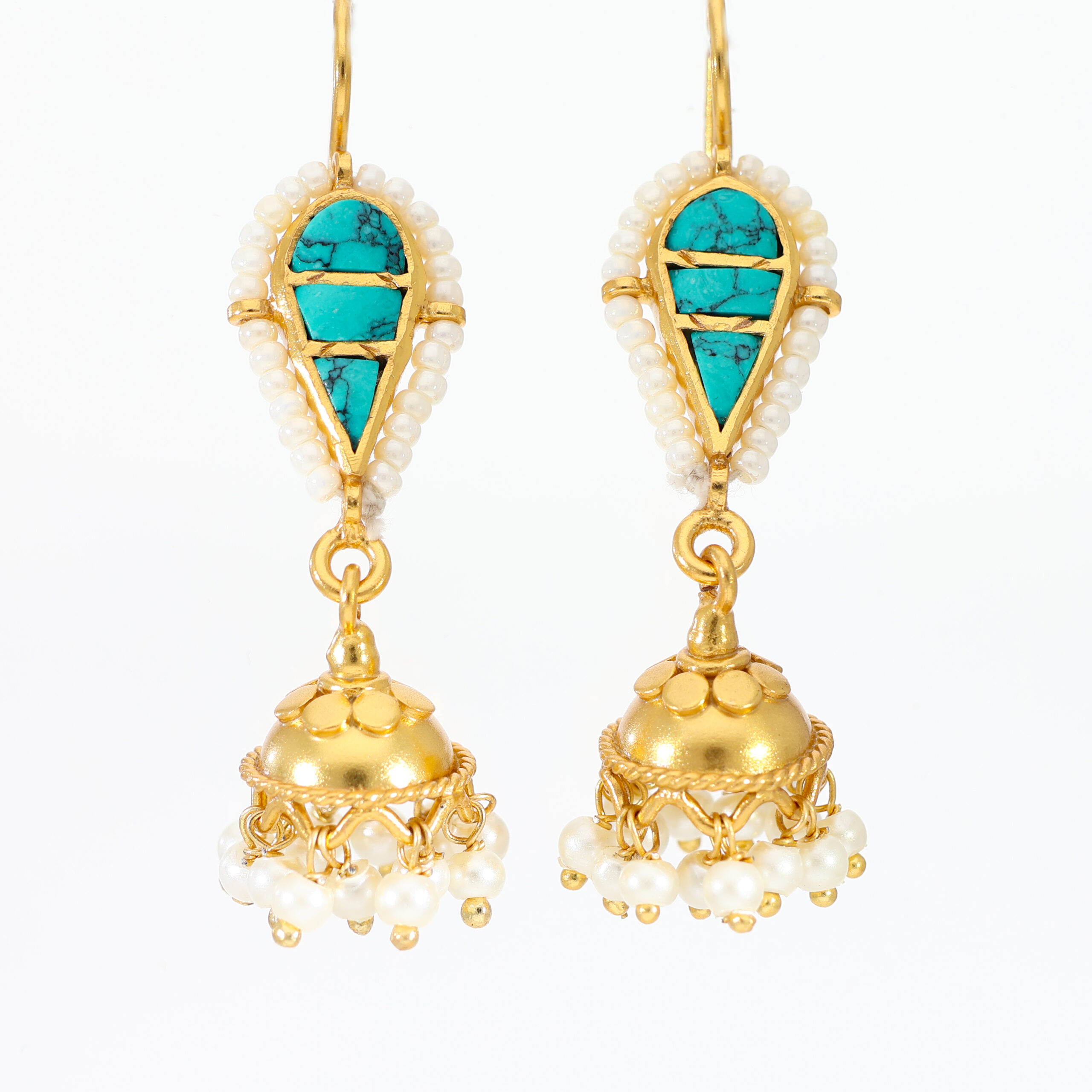 Pearl Halo Kundan Earrings - Image 2