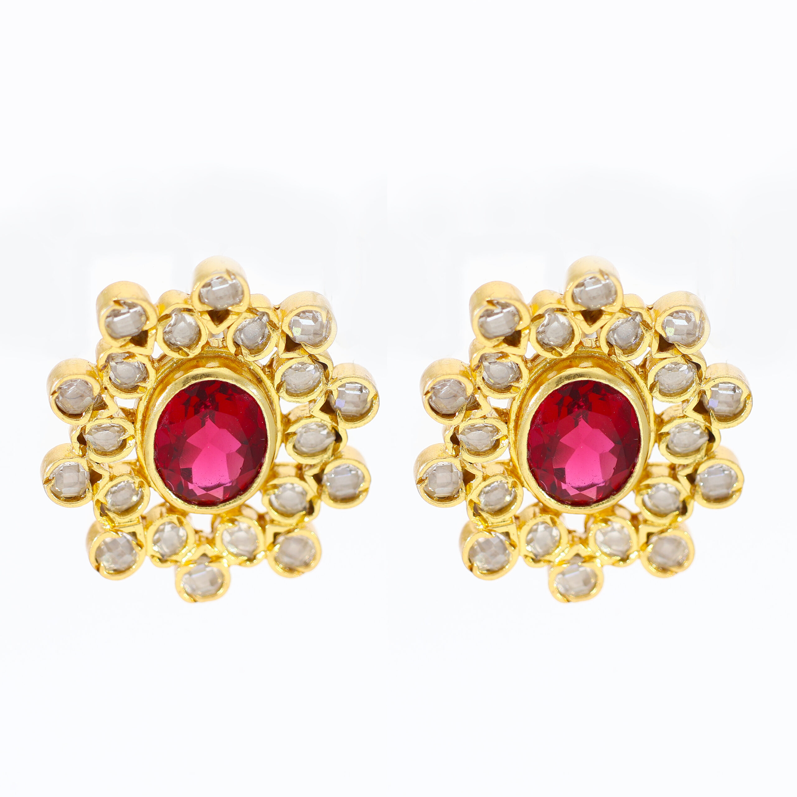 Ruby Halo Kundan Earrings - Image 2