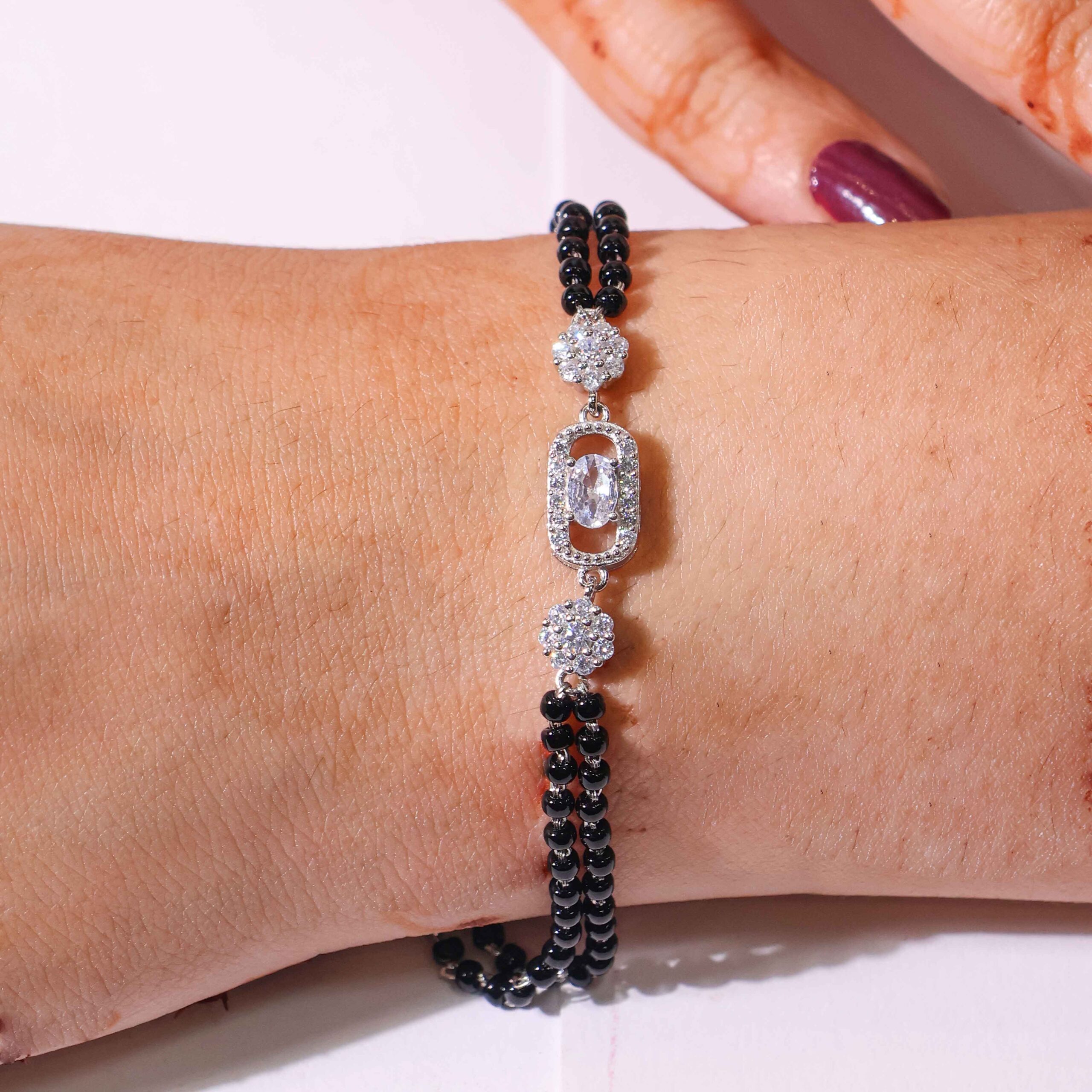 Oval Halo Charm ladies bracelet