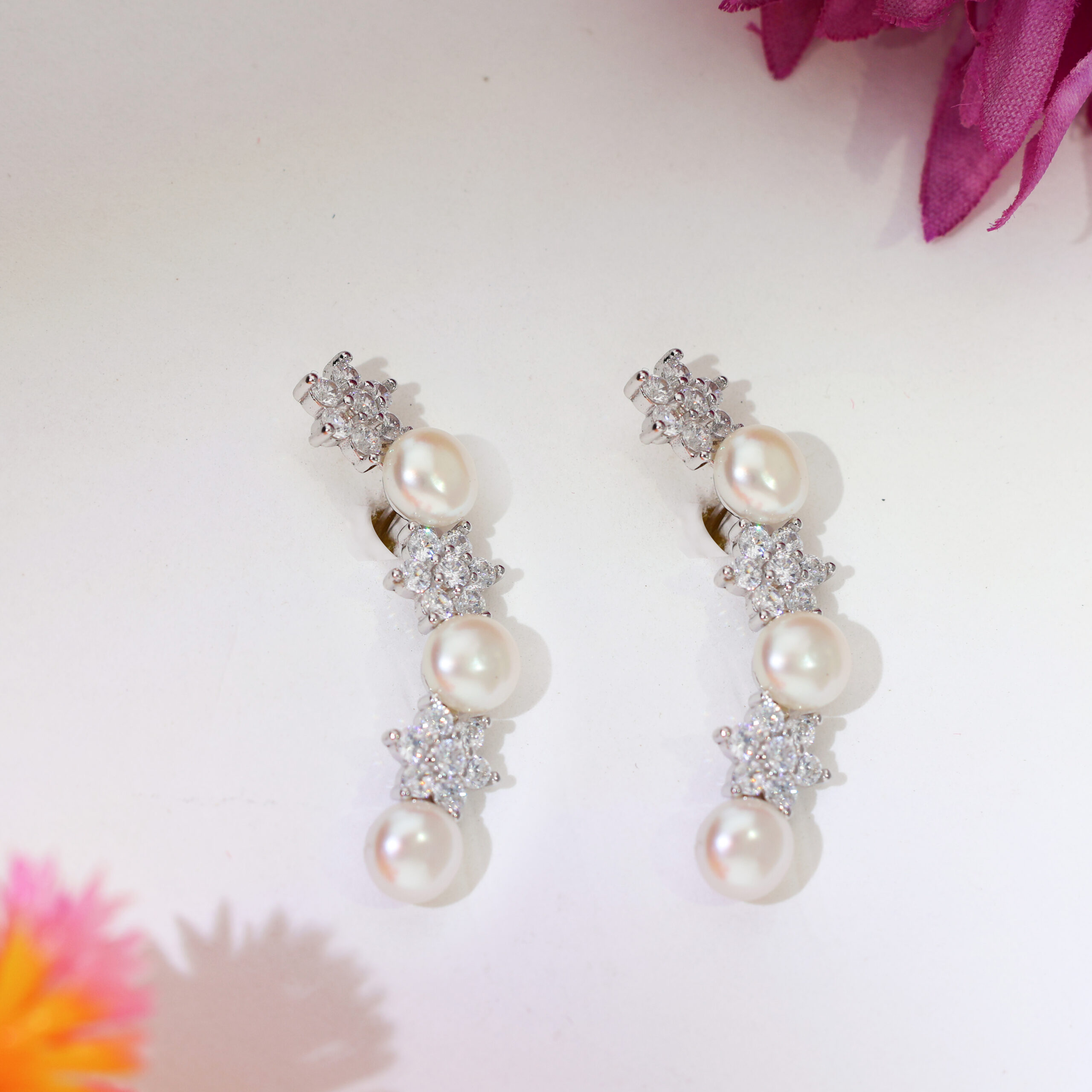 Starry Pearl Line ladies Ear Cuffs - Image 4