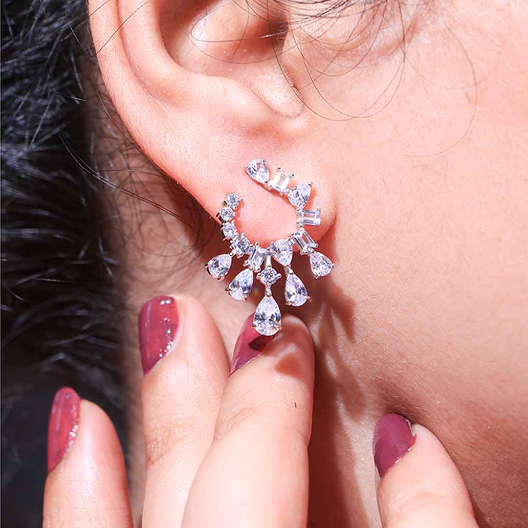 Crystal Dew Drop Ladies Earring - Image 5