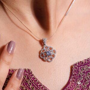 Twinkle Rosy Web Pendant Set/ Without Chain