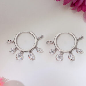 Crystal Swing Hoop Ladies Earring