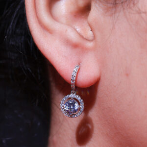 Solitaire Halo Charm Ladies Earring