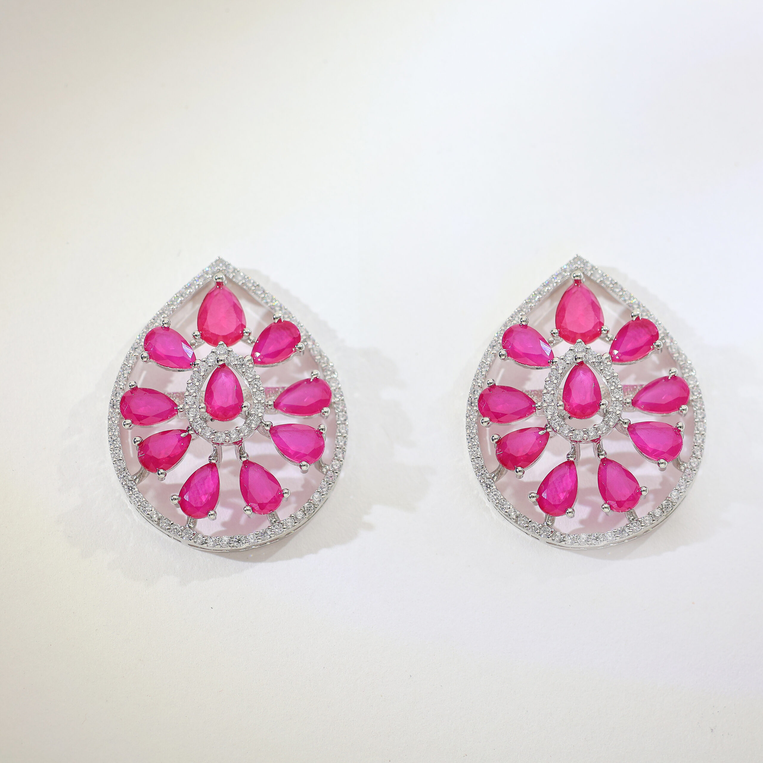 Rose Lotus Halo Ladies Earring - Image 2