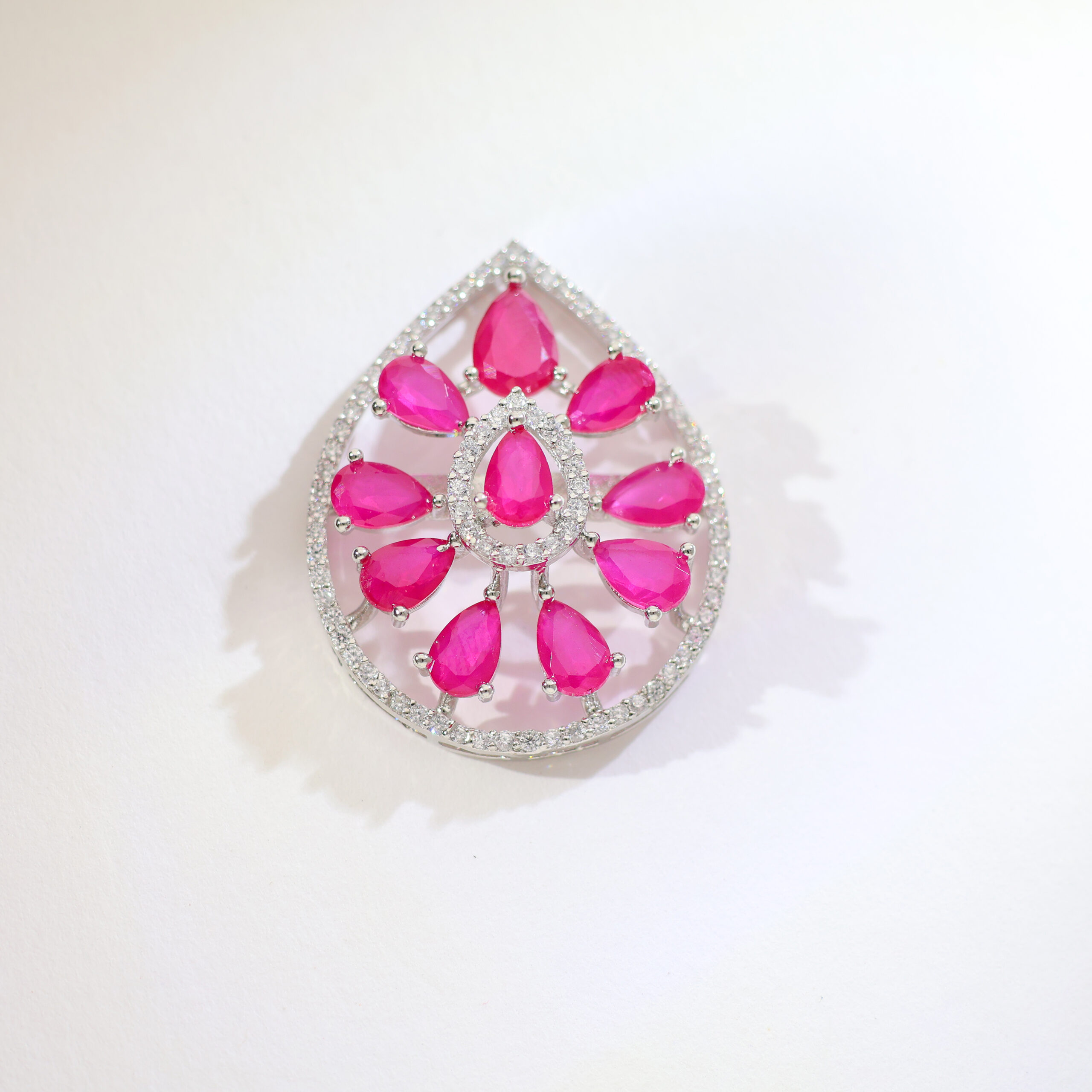 Rose Lotus Halo Ladies Earring - Image 3