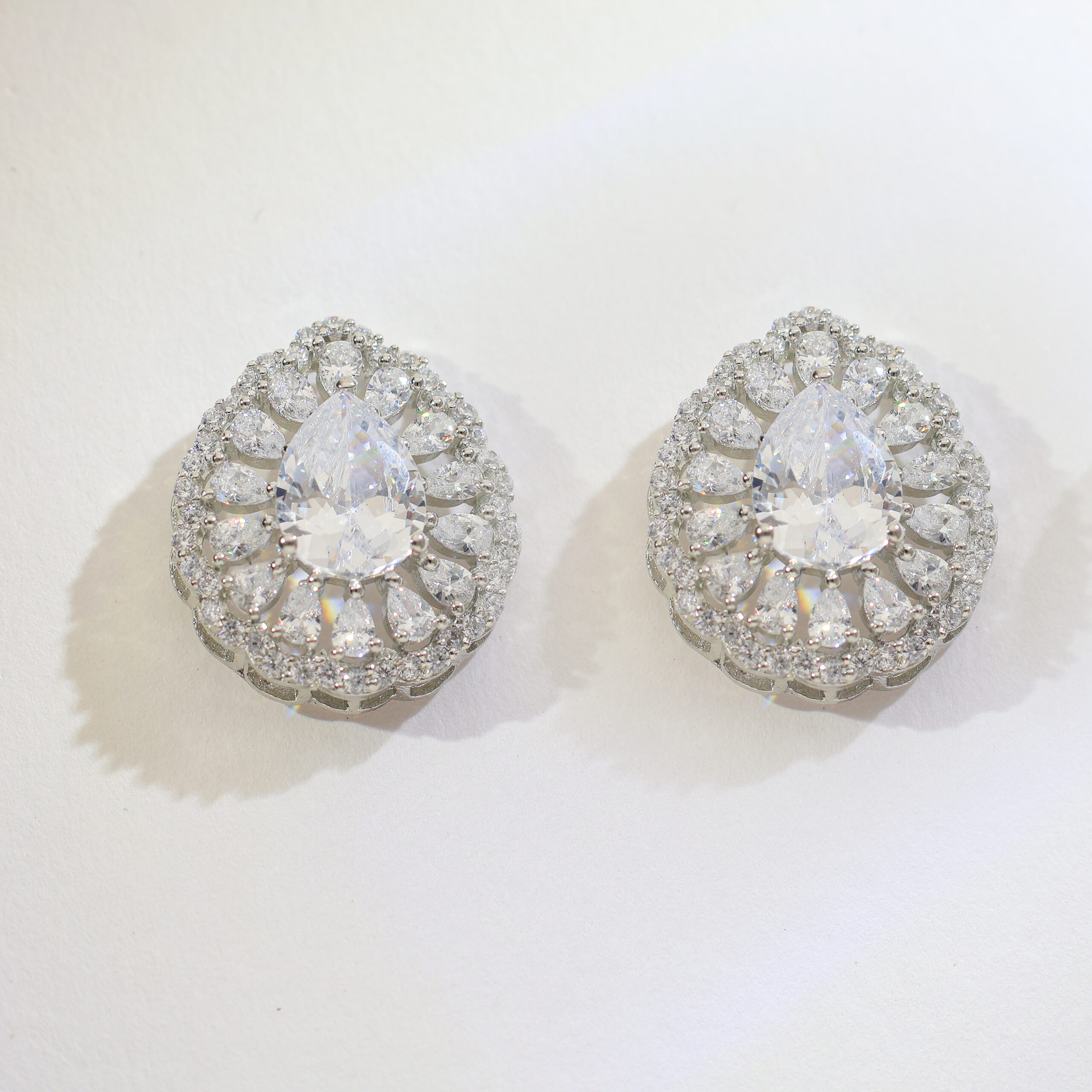 Royal Tear Halo Ladies Earring - Image 2