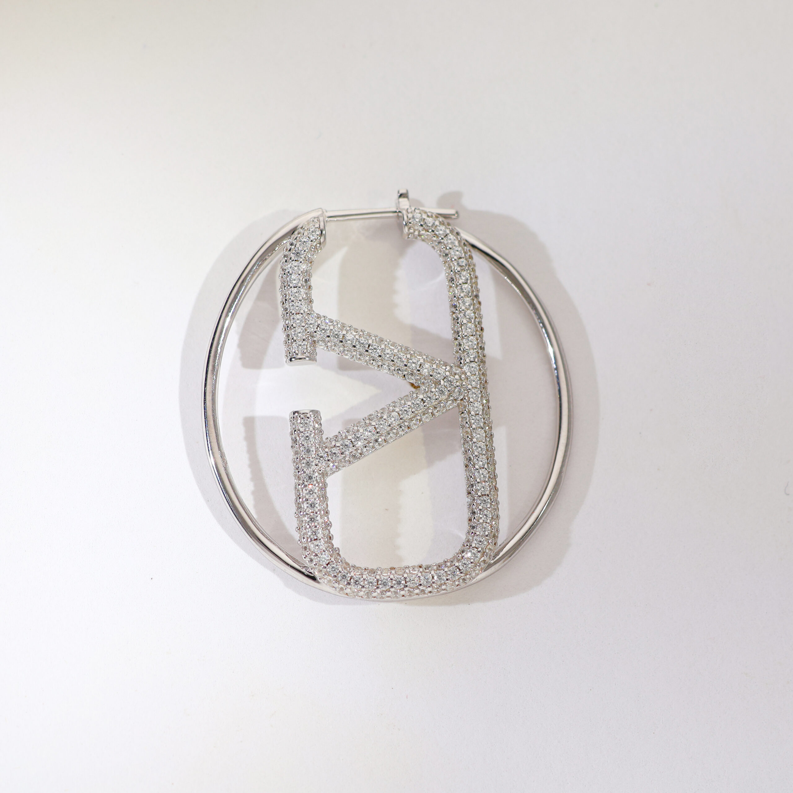 Spark Letter Hoop Earrings - Image 3