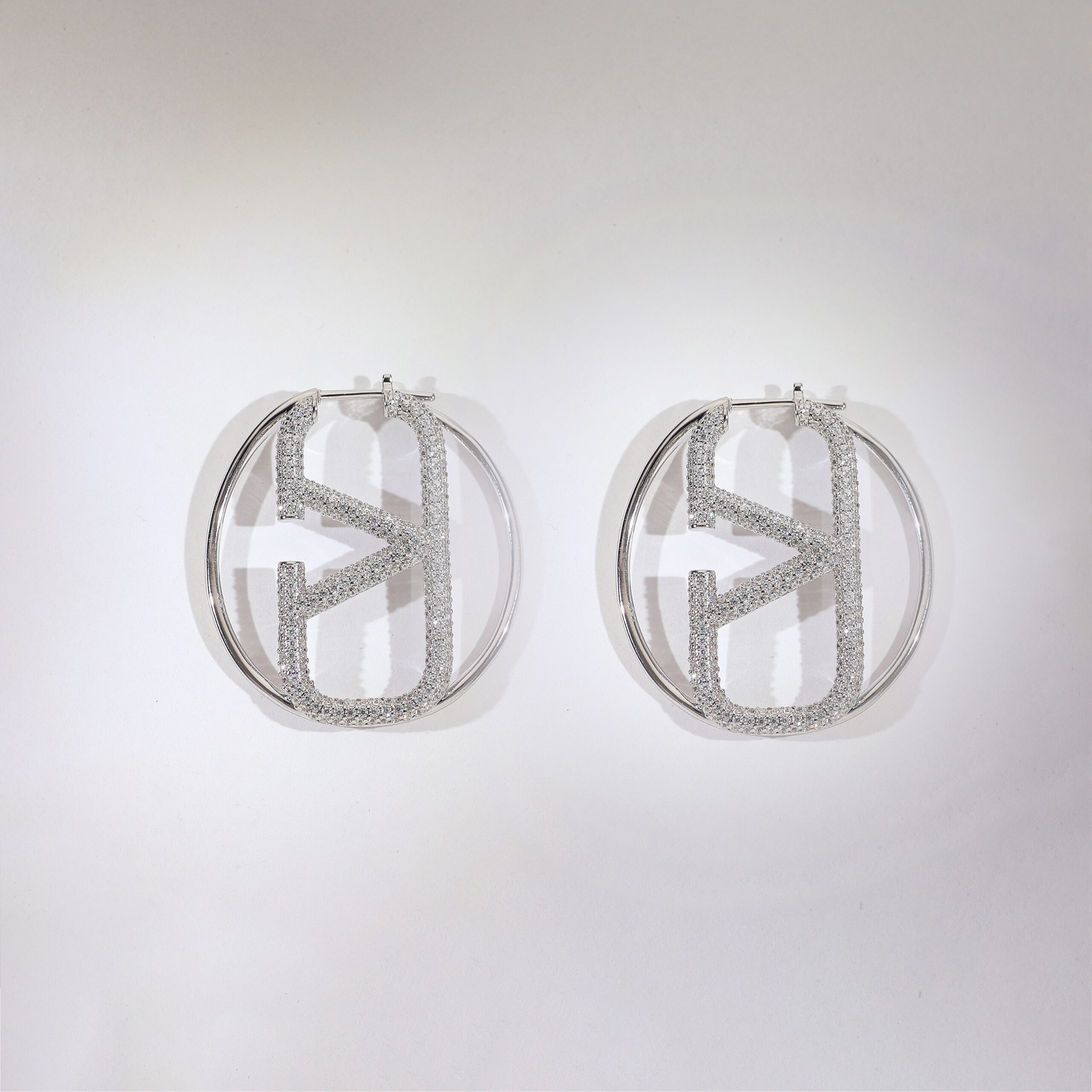Spark Letter Hoop Earrings - Image 2