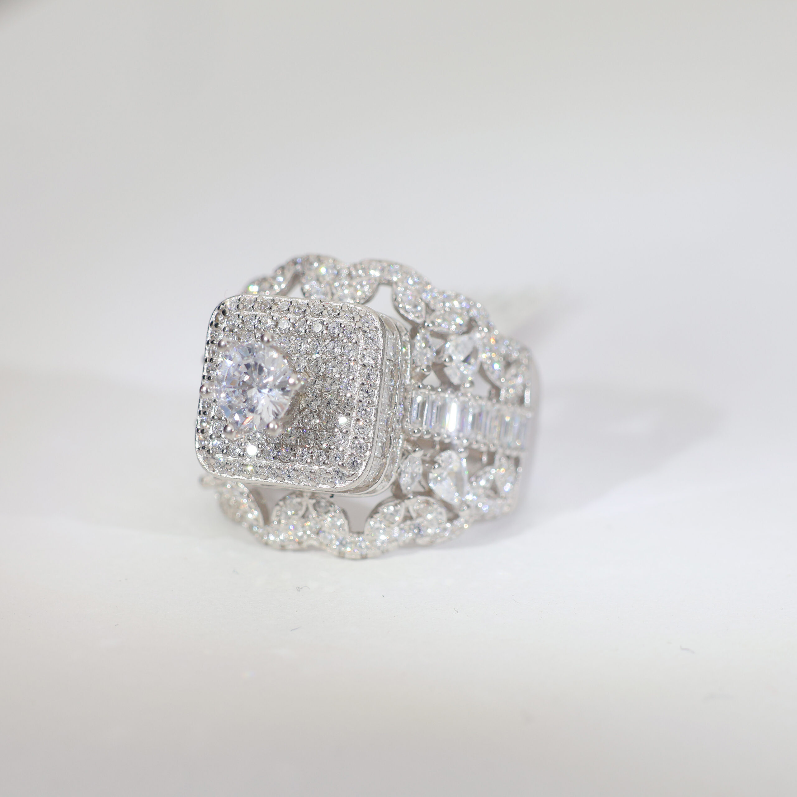 Glitter Quilt Halo ladies ring - Image 4