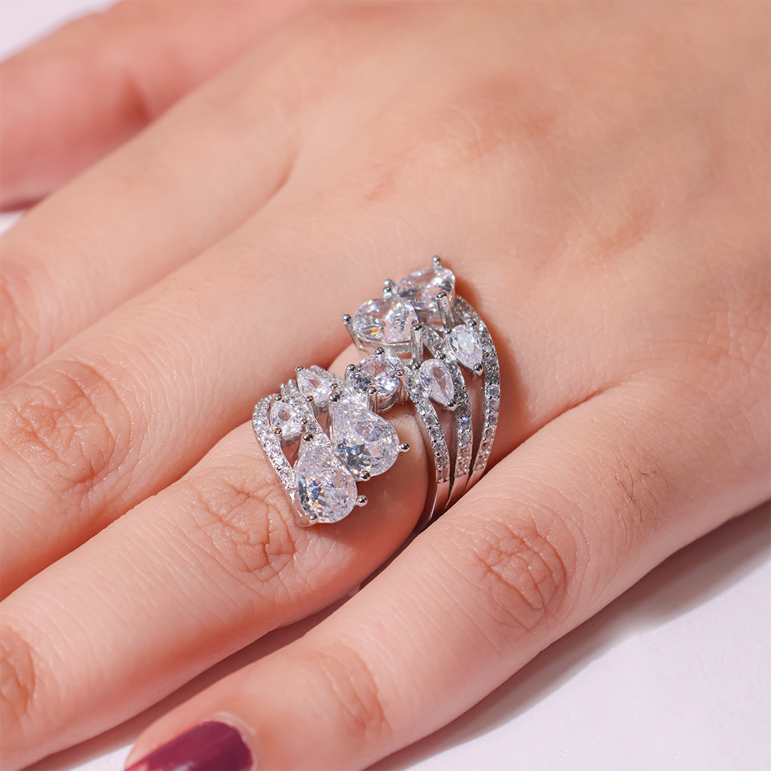 Pearluxe WaveBand Ladies Ring