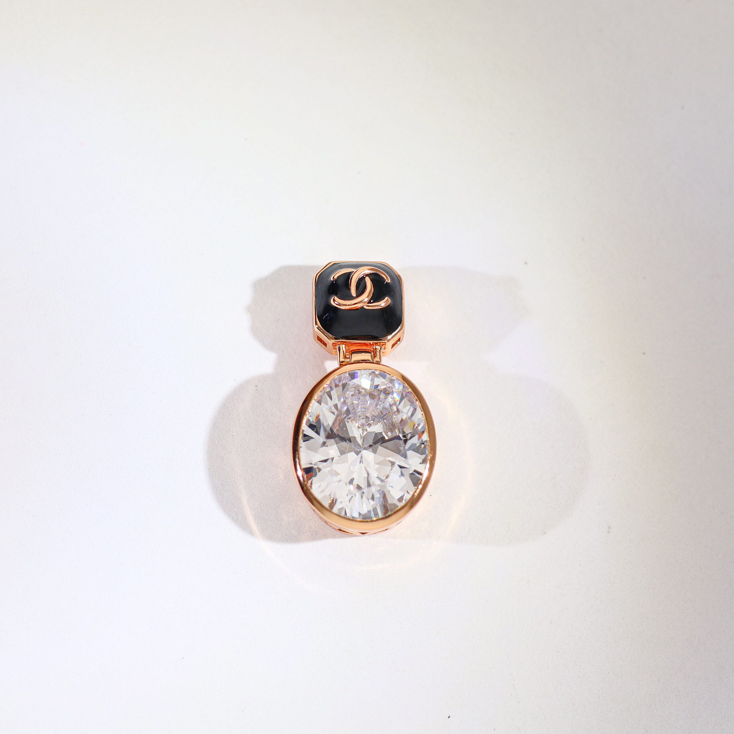 Crystal Glow Stud Drop Rosegold Earrings - Image 3