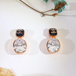Crystal Glow Stud Drop Rosegold Earrings