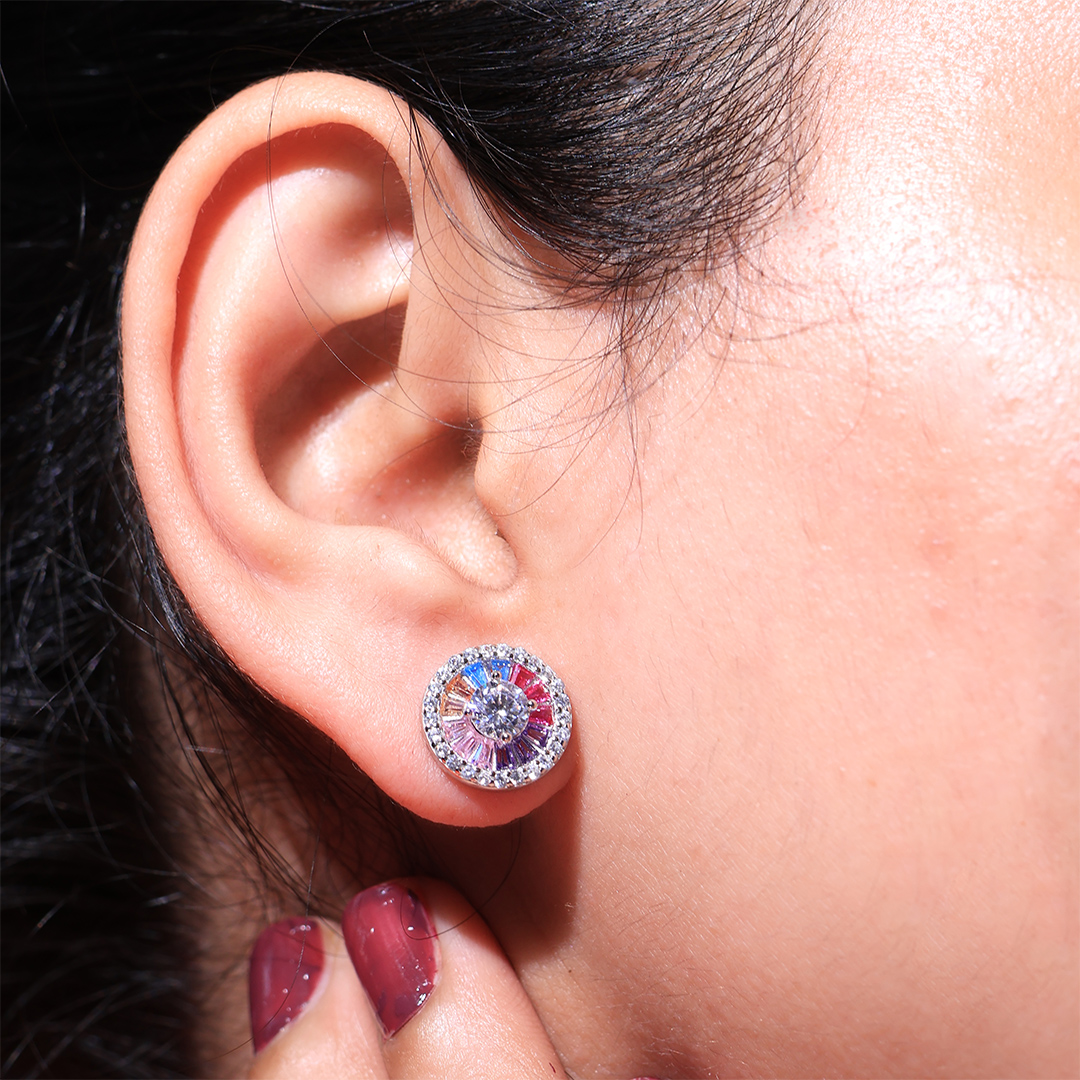 Rainbow Halo Sparkle Earring - Image 5
